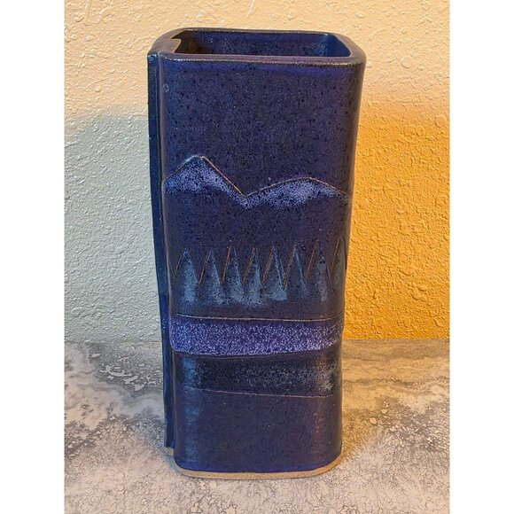 Michel McCarter Modernist Pacific Northwest Studio Pottery Purple Mountain Trees - Picture 6 of 6